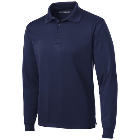 Men's Long Sleeve Micropique Sport-Wick Polo Polos/Knits DRI-EQUIP True Navy X-Small