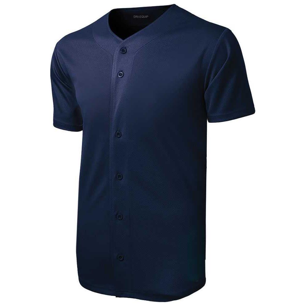 Men's PosiCharge Tough Mesh Full-Button Jersey DRI-EQUIP X-Small True Navy