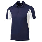 Men's Side Blocked Micropique Sport-Wick Polo - True Navy/ White Polos/Knits DRI-EQUIP True Navy/ White Small