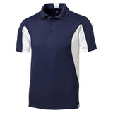 Men's Tall Side Blocked Micropique Sport-Wick Polo Polos/Knits DRI-EQUIP Navy / White Large Tall