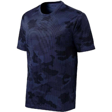 Joe's USA Men's Camo Hex Workout Tee DRI-EQUIP True Navy XS