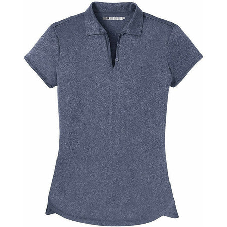 Ladies Moisture Wicking Heather Golf Polos in XS-4XL DRI-EQUIP X-Small True Navy Heather