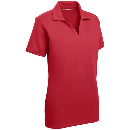 DRI-EQUIP Ladies Racer Mesh Golf Polo DRI-EQUIP Red