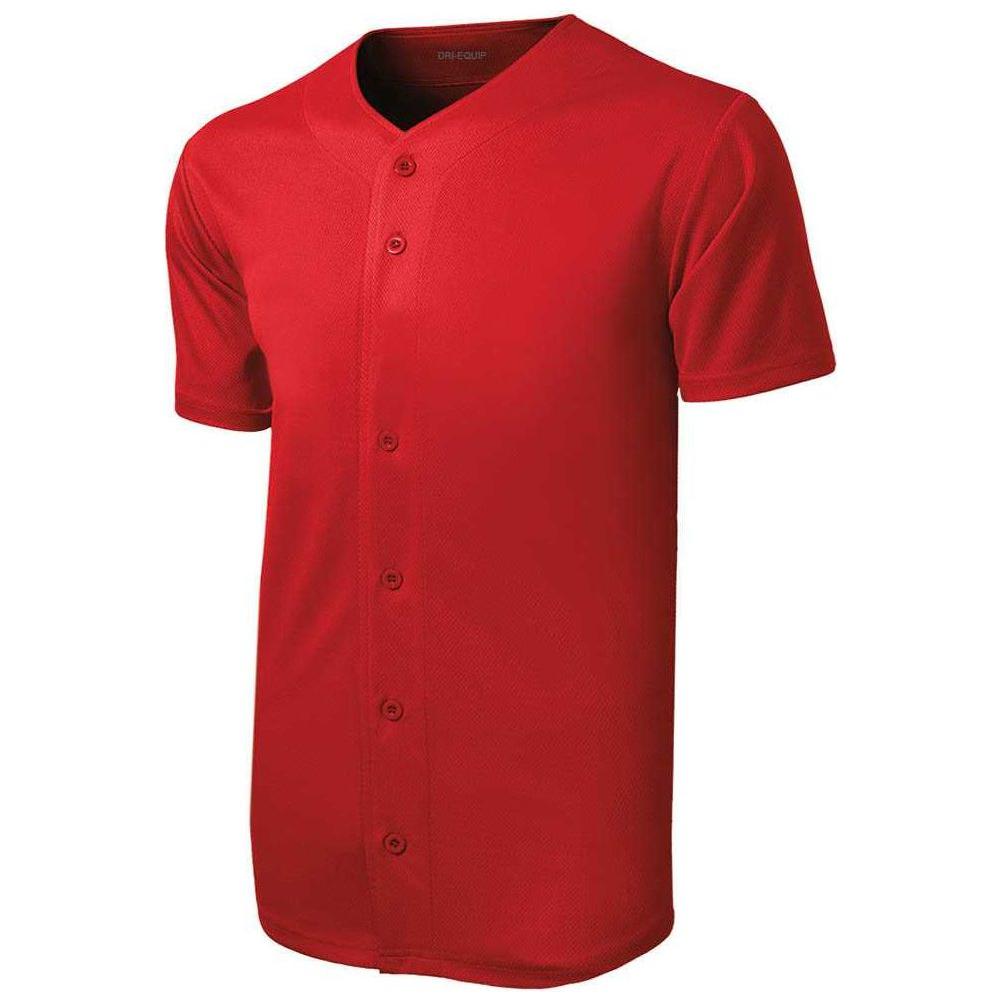 Men's PosiCharge Tough Mesh Full-Button Jersey DRI-EQUIP Mens Apparel