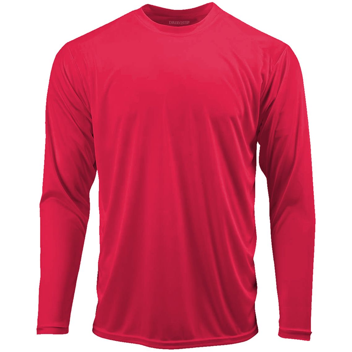 Mens Long Sleeve Moisture Wicking Athletic Shirts in Mens Sizes XS-4XL Activewear DRI-EQUIP True Red