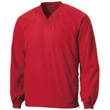 Joe's USA Men's Athletic V-Neck Raglan Wind Shirts | Solid Colors Joe's USA True Red X-Small