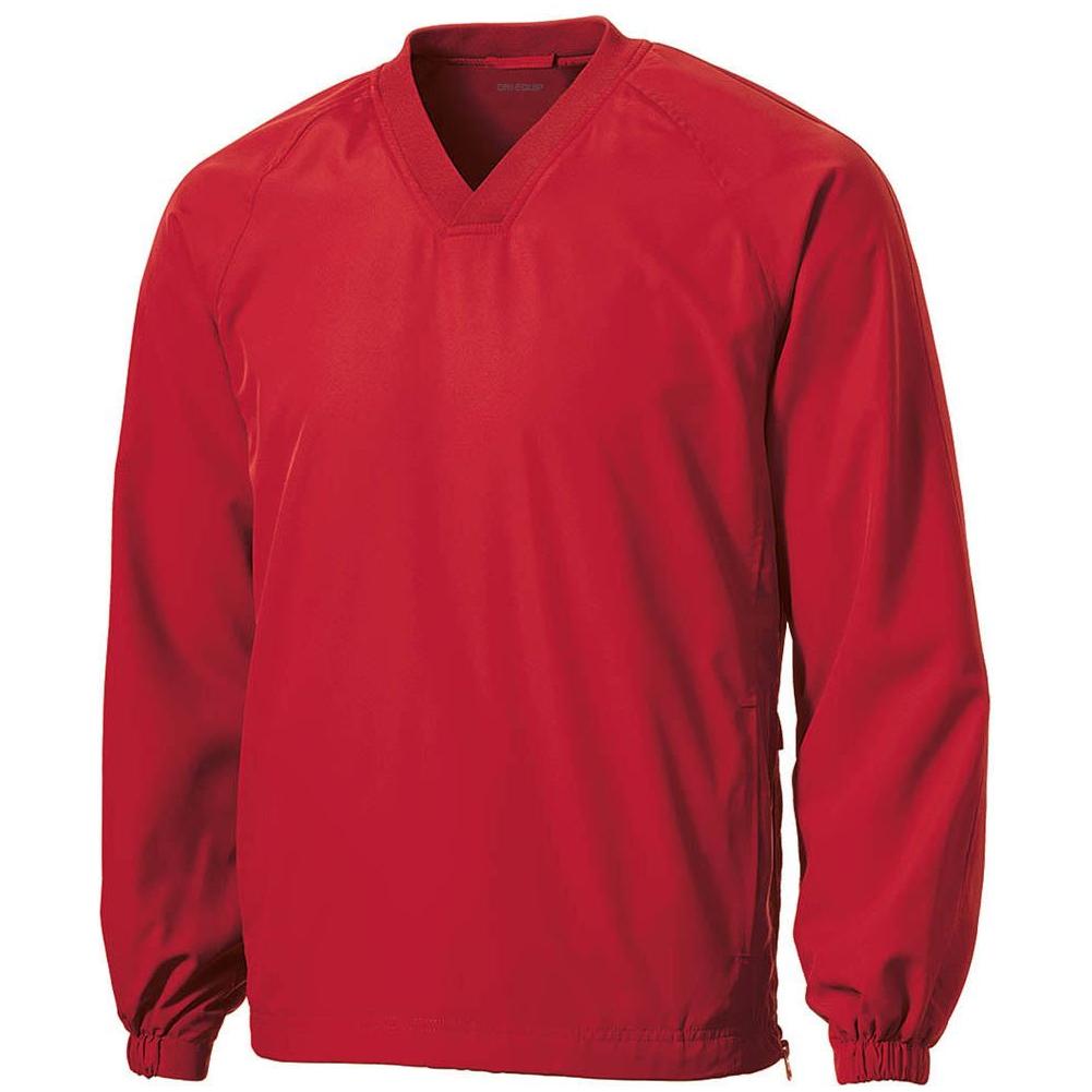 Joe's USA Men's Athletic V-Neck Raglan Wind Shirts | Solid Colors Joe's USA True Red X-Small