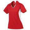 Ladies Side Blocked Micropique Sport-Wick Polo - True Red/White Polos/Knits DRI-EQUIP True Red/White X-Small