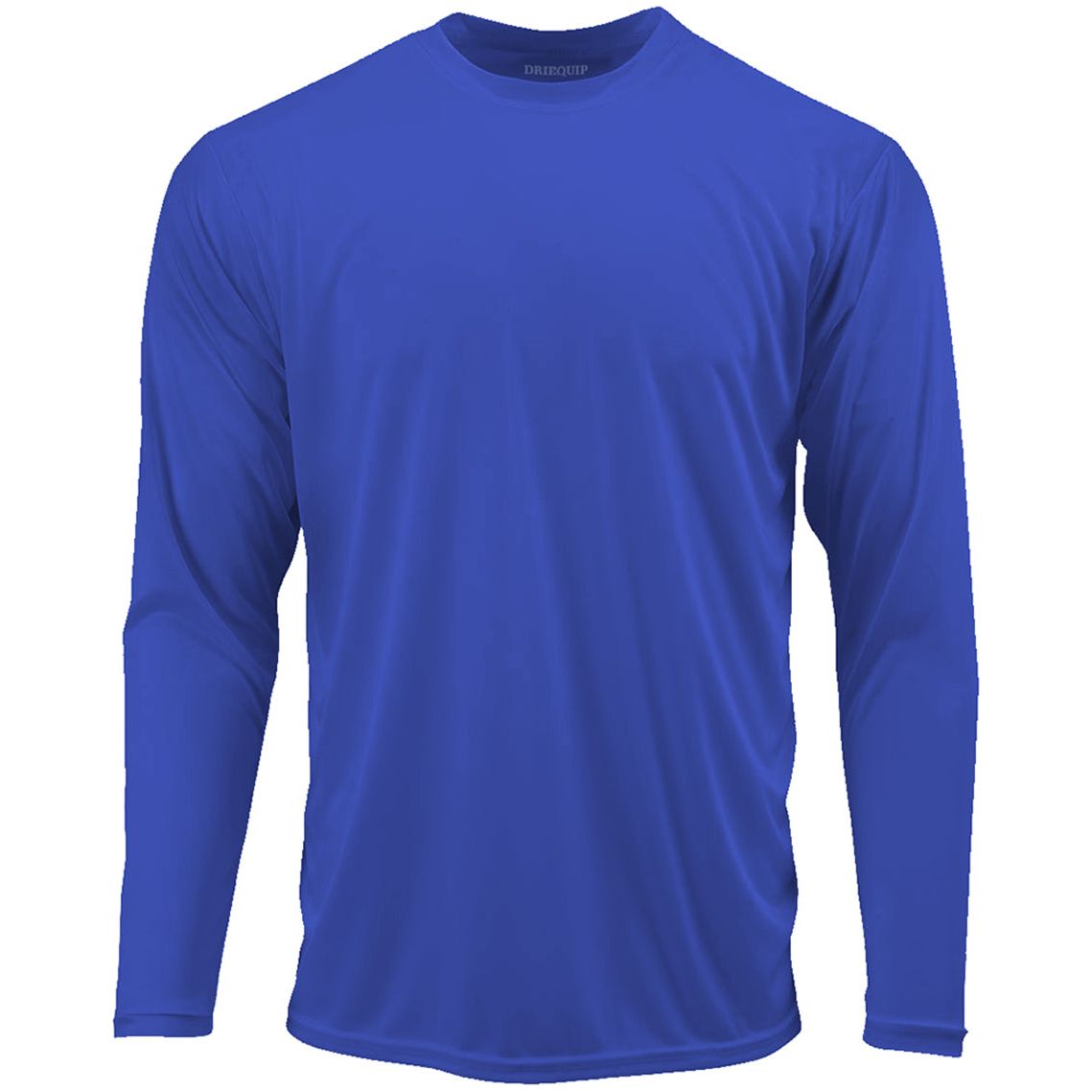 Mens Long Sleeve Moisture Wicking Athletic Shirts in Mens Sizes XS-4XL Activewear DRI-EQUIP True Royal