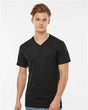 Tultex Men's Poly - Rich V - Neck T-Shirt - Tultex 207 Black XS Short Sleeve T-Shirts