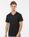 Tultex Men's Poly - Rich V - Neck T-Shirt - Tultex 207 Black XS Short Sleeve T-Shirts