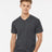 Tultex Men's Poly - Rich V - Neck T-Shirt - Tultex 207 Heather Charcoal XS Short Sleeve T-Shirts