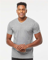 Tultex Men's Poly - Rich V - Neck T-Shirt - Tultex 207 Heather Grey XS Short Sleeve T-Shirts