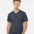 Tultex Men's Poly - Rich V - Neck T-Shirt - Tultex 207 Heather Navy XS Short Sleeve T-Shirts