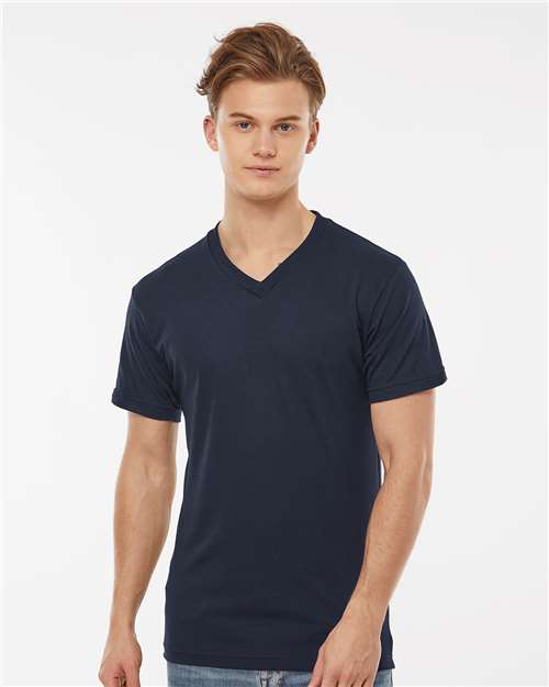 Tultex Men's Poly - Rich V - Neck T-Shirt - Tultex 207 Navy XS Short Sleeve T-Shirts