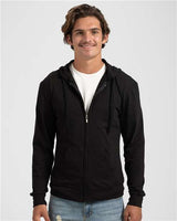 Tultex Unisex Beach Full - Zip Hooded Long Sleeve T-Shirt - Tultex 260 Black XS Long Sleeve T-Shirts