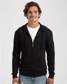 Tultex Unisex Beach Full - Zip Hooded Long Sleeve T-Shirt - Tultex 260 Black XS Long Sleeve T-Shirts