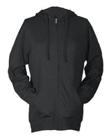 Tultex Unisex Beach Full - Zip Hooded Long Sleeve T-Shirt - Tultex 260 Heather Charcoal XS Long Sleeve T-Shirts