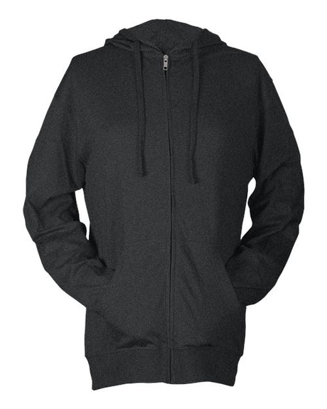Tultex Unisex Beach Full - Zip Hooded Long Sleeve T-Shirt - Tultex 260 Heather Charcoal XS Long Sleeve T-Shirts