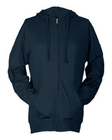 Tultex Unisex Beach Full - Zip Hooded Long Sleeve T-Shirt - Tultex 260 Navy XS Long Sleeve T-Shirts