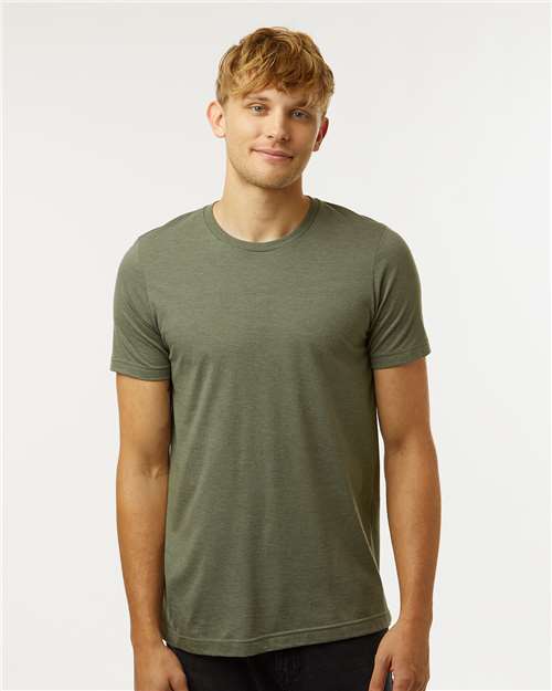 Tultex Unisex Combed CVC T-Shirt - Heather Military Green - Tultex 602CVC Heather Military Green XS Short Sleeve T-Shirts