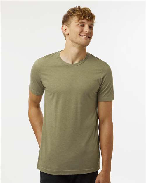 Tultex Unisex Combed CVC T-Shirt - Tultex 602CVC Heather Olive Green XS Short Sleeve T-Shirts