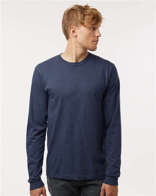 Tultex Unisex Fine Jersey Long Sleeve T-Shirt - Tultex 202LS Heather Denim XS Long Sleeve T-Shirts
