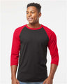 Tultex Unisex Fine Jersey Raglan T-Shirt - Black/ Red - Tultex 245 Black/ Red XS Short Sleeve T-Shirts