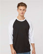 Tultex Unisex Fine Jersey Raglan T-Shirt - Black/ White - Tultex 245 Black/ White XS Short Sleeve T-Shirts