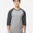 Tultex Unisex Fine Jersey Raglan T-Shirt - Heather Grey/ Heather Charcoal - Tultex 245 Heather Grey/ Heather Charcoal XS Short Sleeve T-Shirts