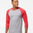 Tultex Unisex Fine Jersey Raglan T-Shirt - Tultex 245 Heather Grey/ Heather Red XS Short Sleeve T-Shirts
