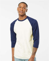 Tultex Unisex Fine Jersey Raglan T-Shirt - Tultex 245 Vintage White/ Inked India XS Short Sleeve T-Shirts