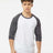Tultex Unisex Fine Jersey Raglan T-Shirt - Tultex 245 White/ Heather Charcoal XS Short Sleeve T-Shirts