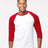 Tultex Unisex Fine Jersey Raglan T-Shirt - Tultex 245 White/ Red XS Short Sleeve T-Shirts