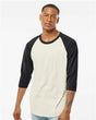 Tultex Unisex Fine Jersey Raglan T-Shirt - Vintage White/ Black - Tultex 245 Vintage White/ Black XS Short Sleeve T-Shirts