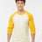 Tultex Unisex Fine Jersey Raglan T-Shirt - Vintage White/ Mellow Yellow - Tultex 245 Vintage White/ Mellow Yellow XS Short Sleeve T-Shirts