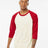 Tultex Unisex Fine Jersey Raglan T-Shirt - Vintage White/ Rio Red - Tultex 245 Vintage White/ Rio Red XS Short Sleeve T-Shirts