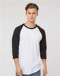 Tultex Unisex Fine Jersey Raglan T-Shirt - White/ Black - Tultex 245 White/ Black XS Short Sleeve T-Shirts