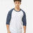 Tultex Unisex Fine Jersey Raglan T-Shirt - White/ Heather Denim - Tultex 245 White/ Heather Denim XS Short Sleeve T-Shirts