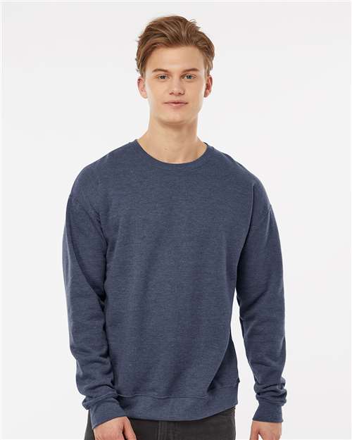 Tultex Unisex Fleece Crewneck Sweatshirt - Heather Denim - Tultex 340 Heather Denim XS Crewneck Sweatshirts