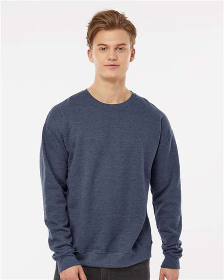 Tultex Unisex Fleece Crewneck Sweatshirt - Heather Denim - Tultex 340 Heather Denim XS Crewneck Sweatshirts
