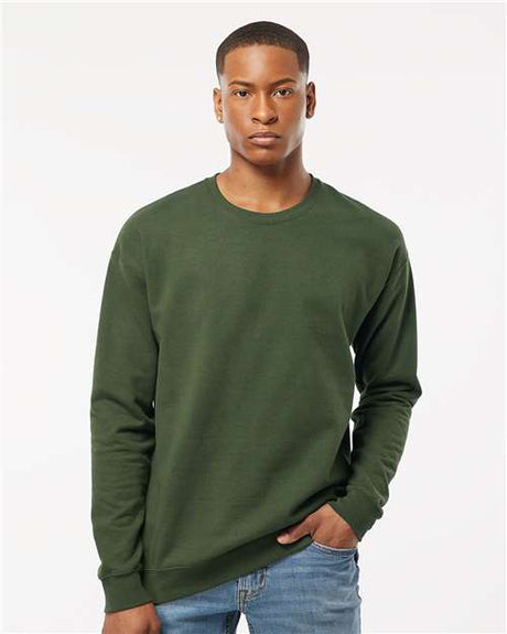 Tultex Unisex Fleece Crewneck Sweatshirt - Tultex 340 Military Green XS Crewneck Sweatshirts