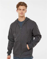 Tultex Unisex Full - Zip Hooded Sweatshirt - Tultex 331 Heather Charcoal XS Zip Hoodies