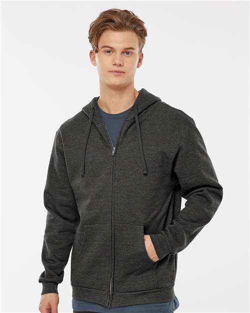 Tultex Unisex Full - Zip Hooded Sweatshirt - Tultex 331 Heather Graphite XS Zip Hoodies