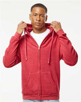 Tultex Unisex Full - Zip Hooded Sweatshirt - Tultex 331 Heather Red XS Zip Hoodies