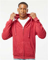 Tultex Unisex Full - Zip Hooded Sweatshirt - Tultex 331 Heather Red XS Zip Hoodies