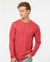 Tultex Unisex Poly - Rich Long Sleeve T-Shirt - Tultex 242 Heather Red XS Long Sleeve T-Shirts