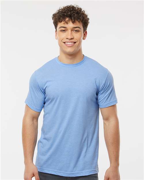 Tultex Unisex Poly - Rich T-Shirt - Heather Athletic Blue - Tultex 241 Heather Athletic Blue XS Short Sleeve T-Shirts