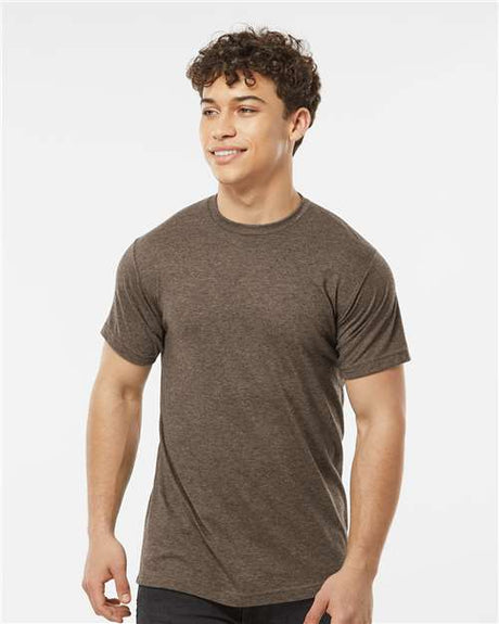 Tultex Unisex Poly - Rich T-Shirt - Heather Brown - Tultex 241 Heather Brown XS Short Sleeve T-Shirts