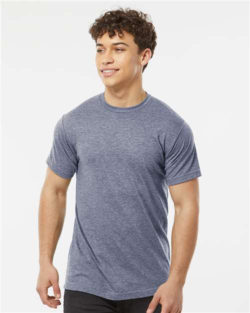 Tultex Unisex Poly - Rich T-Shirt - Heather Denim - Tultex 241 Heather Denim XS Short Sleeve T-Shirts